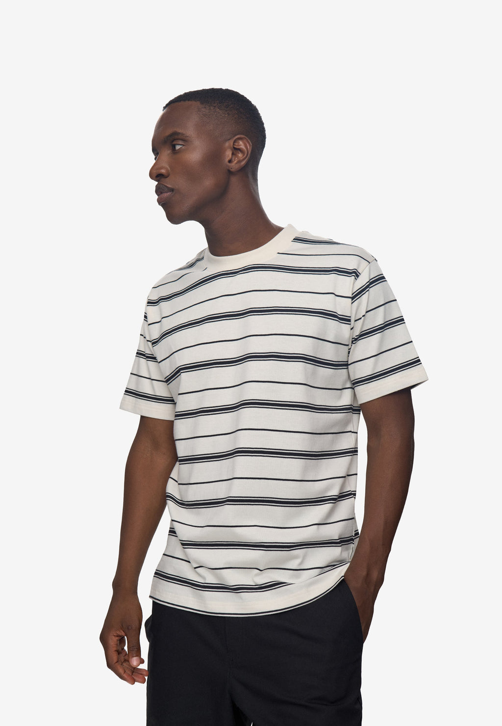 Reg ss striped tee G4710 - Coco Milk