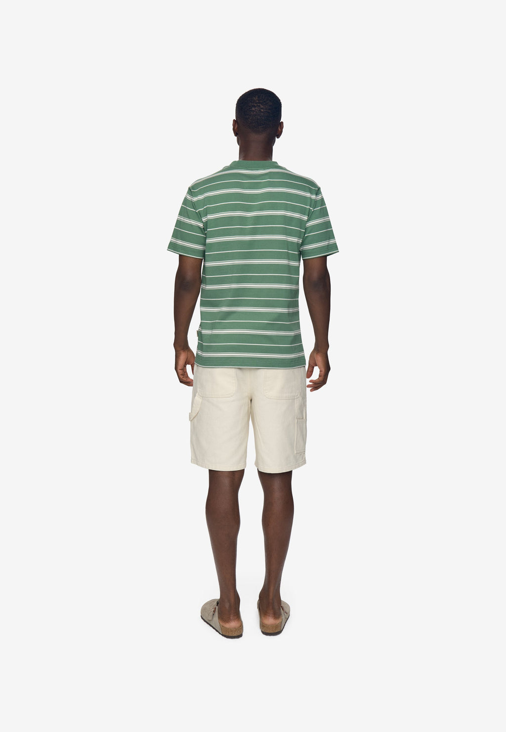 T-shirt rayé Reg ss - Lierre foncé