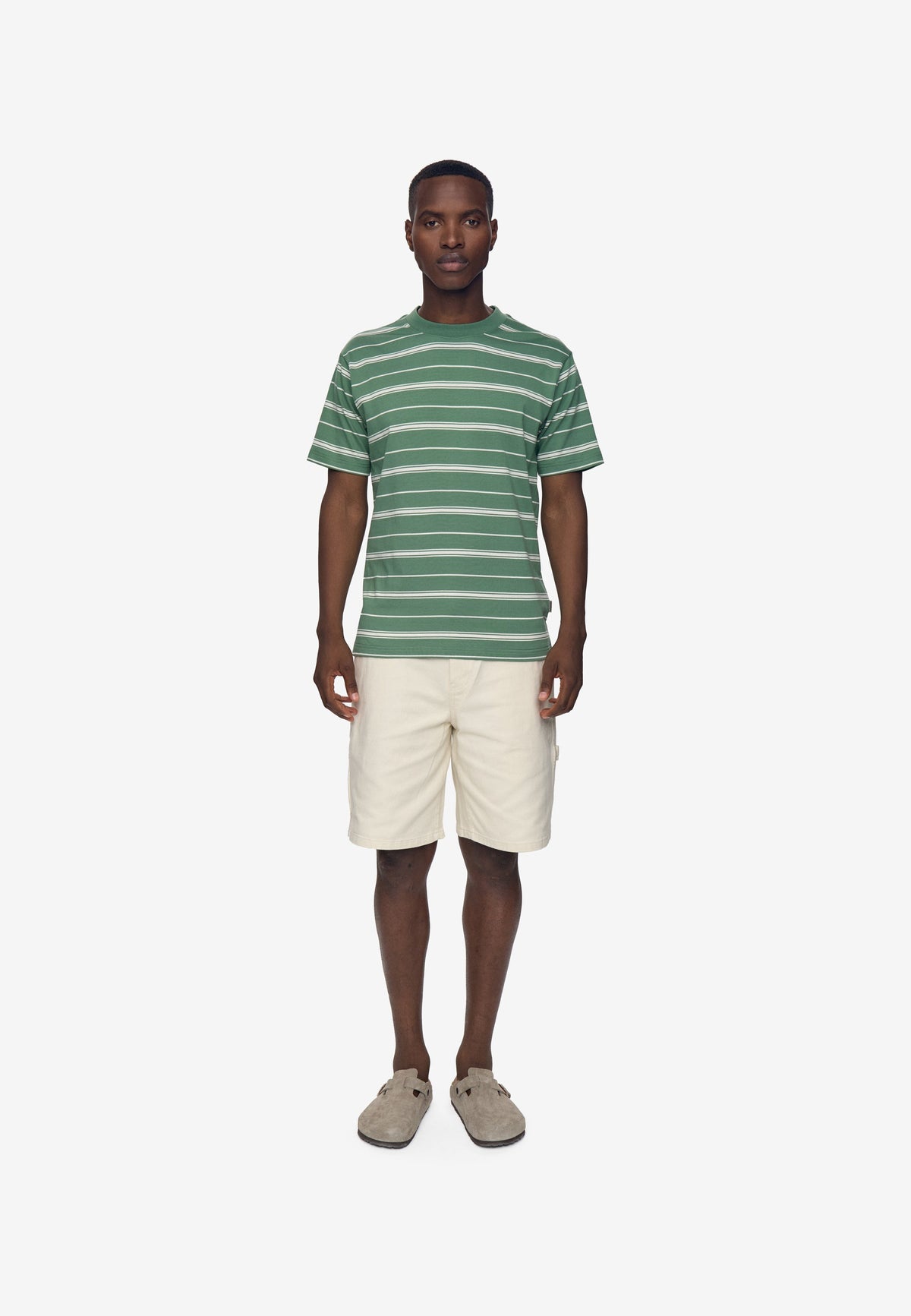 T-shirt rayé Reg ss - Lierre foncé