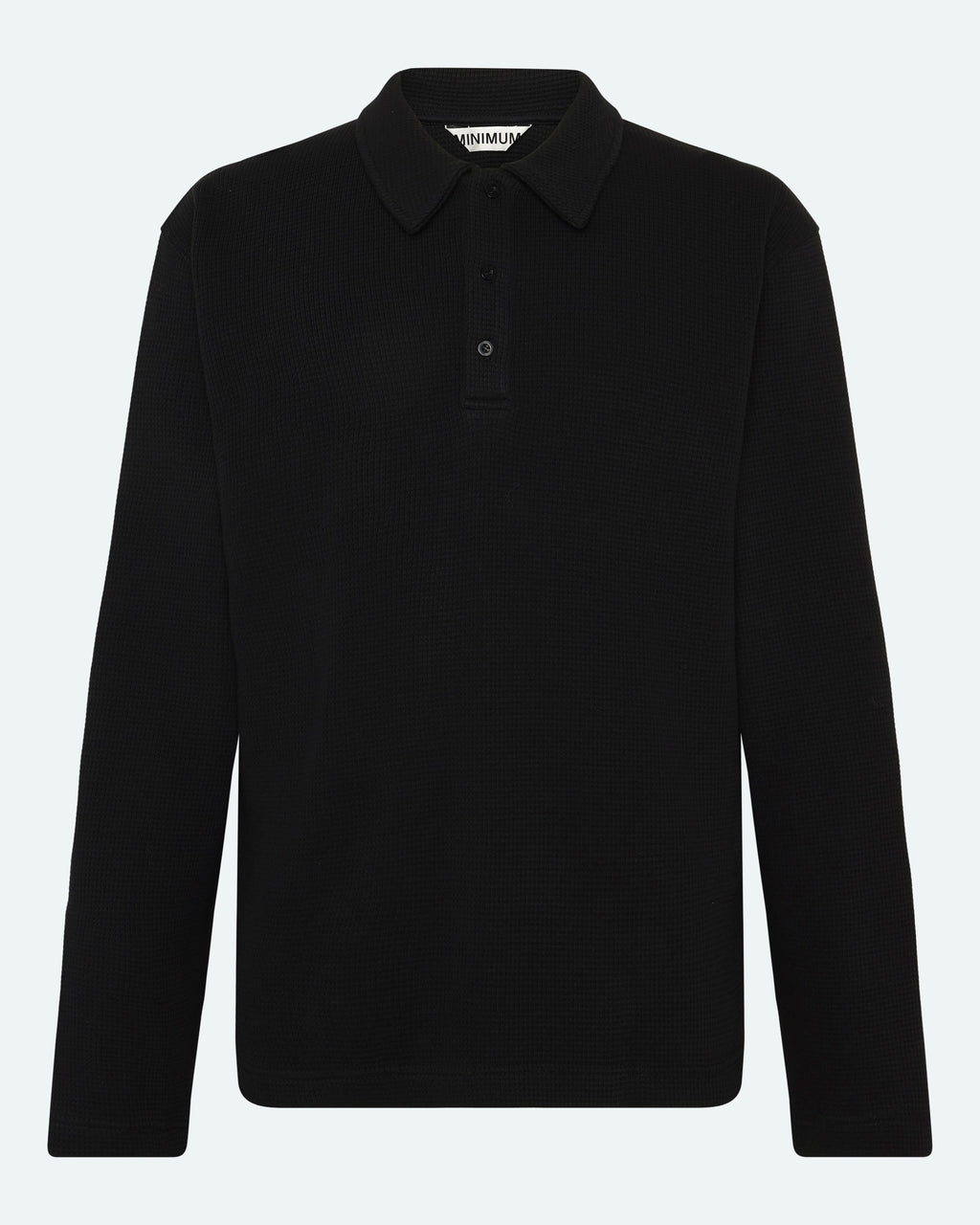 Polo à manches longues en tricot - Noir