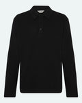 Polo à manches longues en tricot - Noir