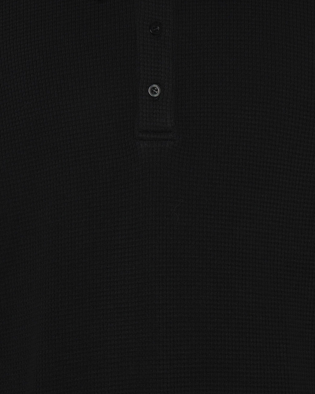 Polo à manches longues en tricot - Noir