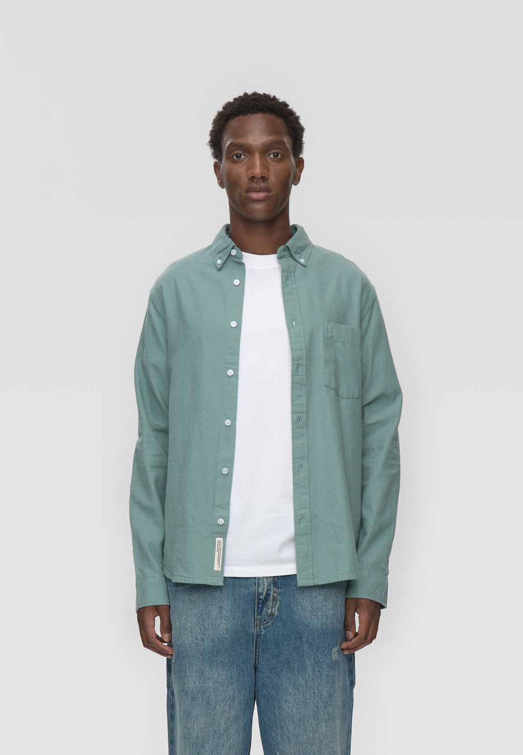 Long sleeved reg shirt 0063 - Chinois green