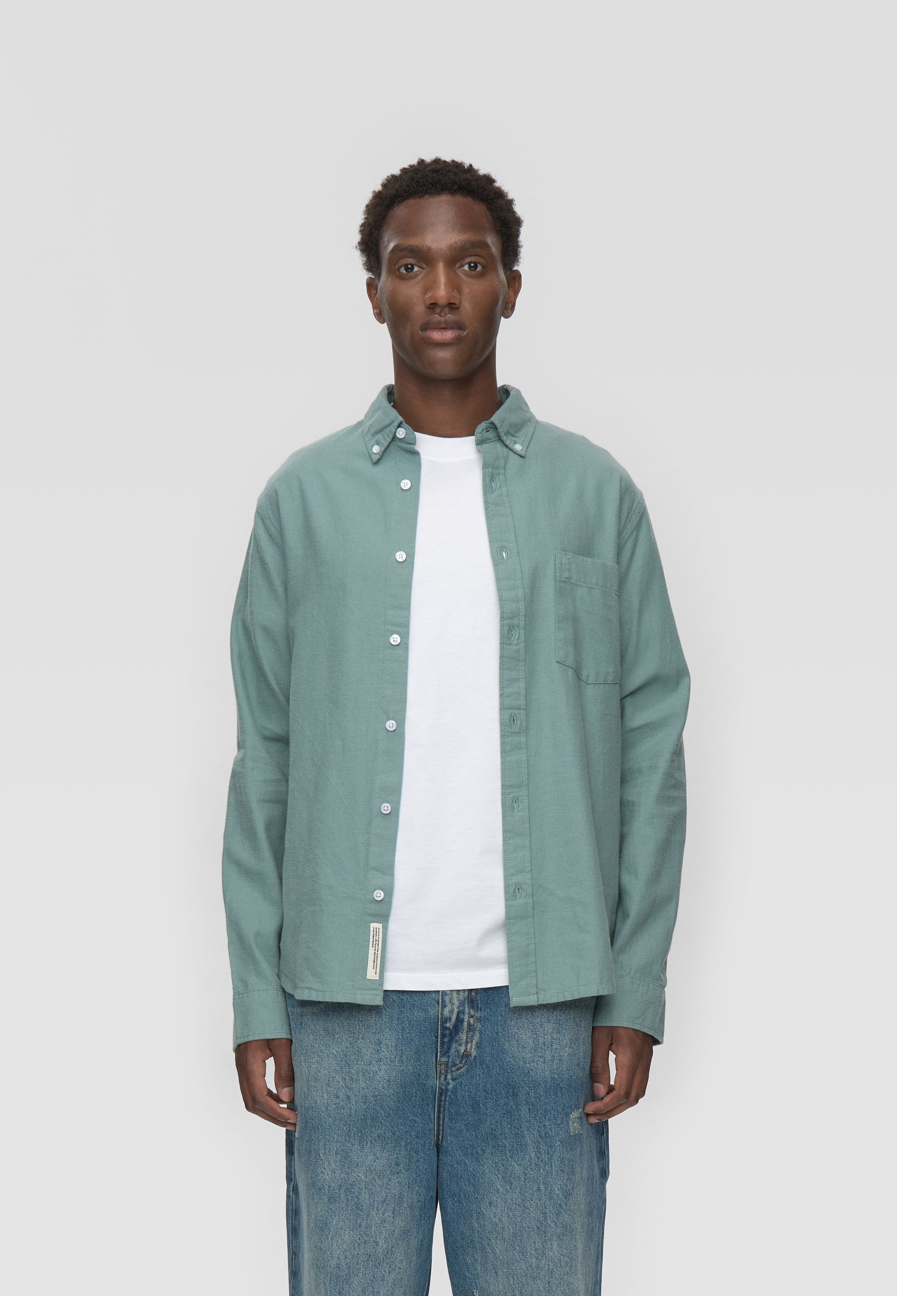Long sleeved reg shirt 0063 - Chinois green