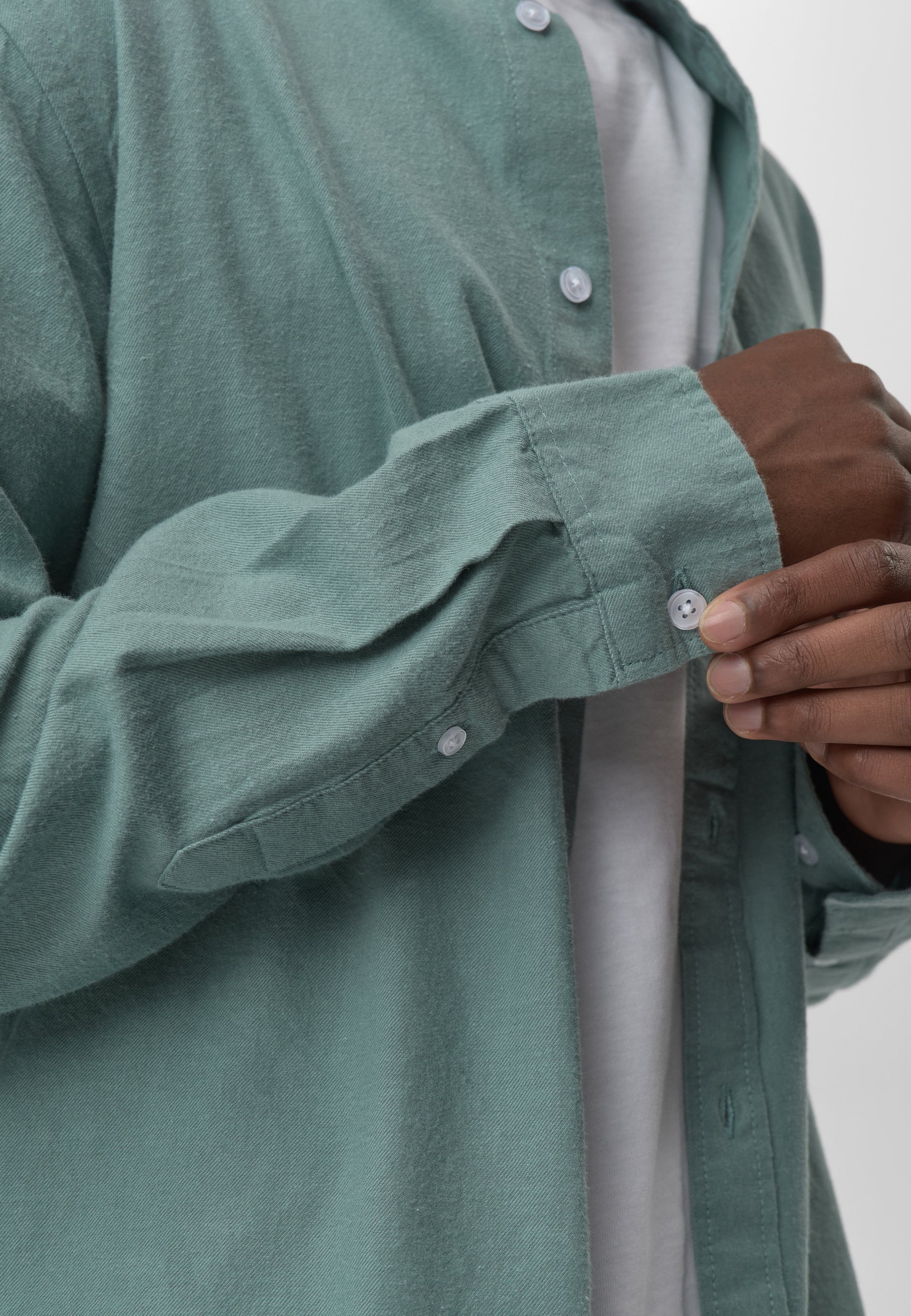 Long sleeved reg shirt 0063 - Chinois green