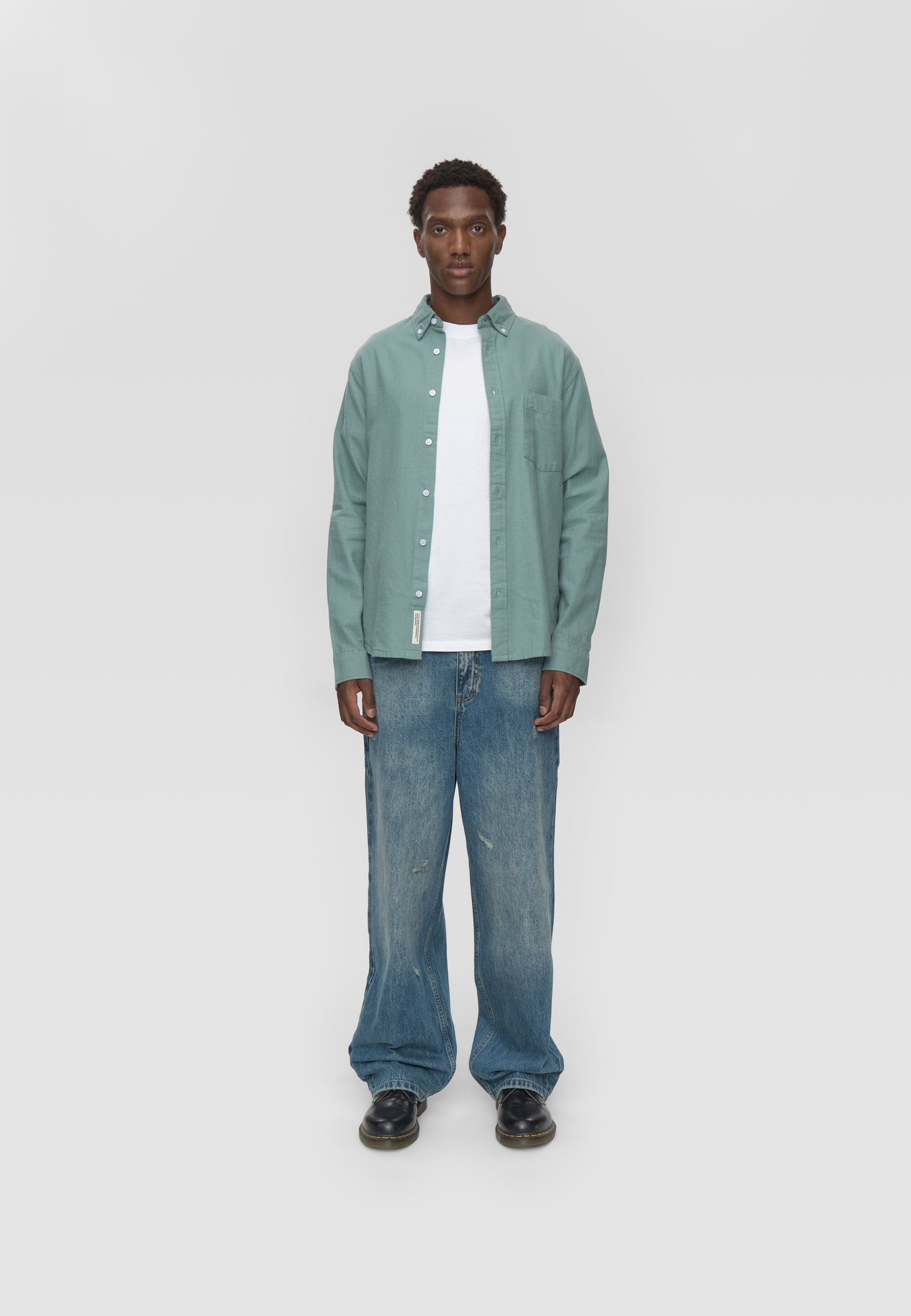 Long sleeved reg shirt 0063 - Chinois green