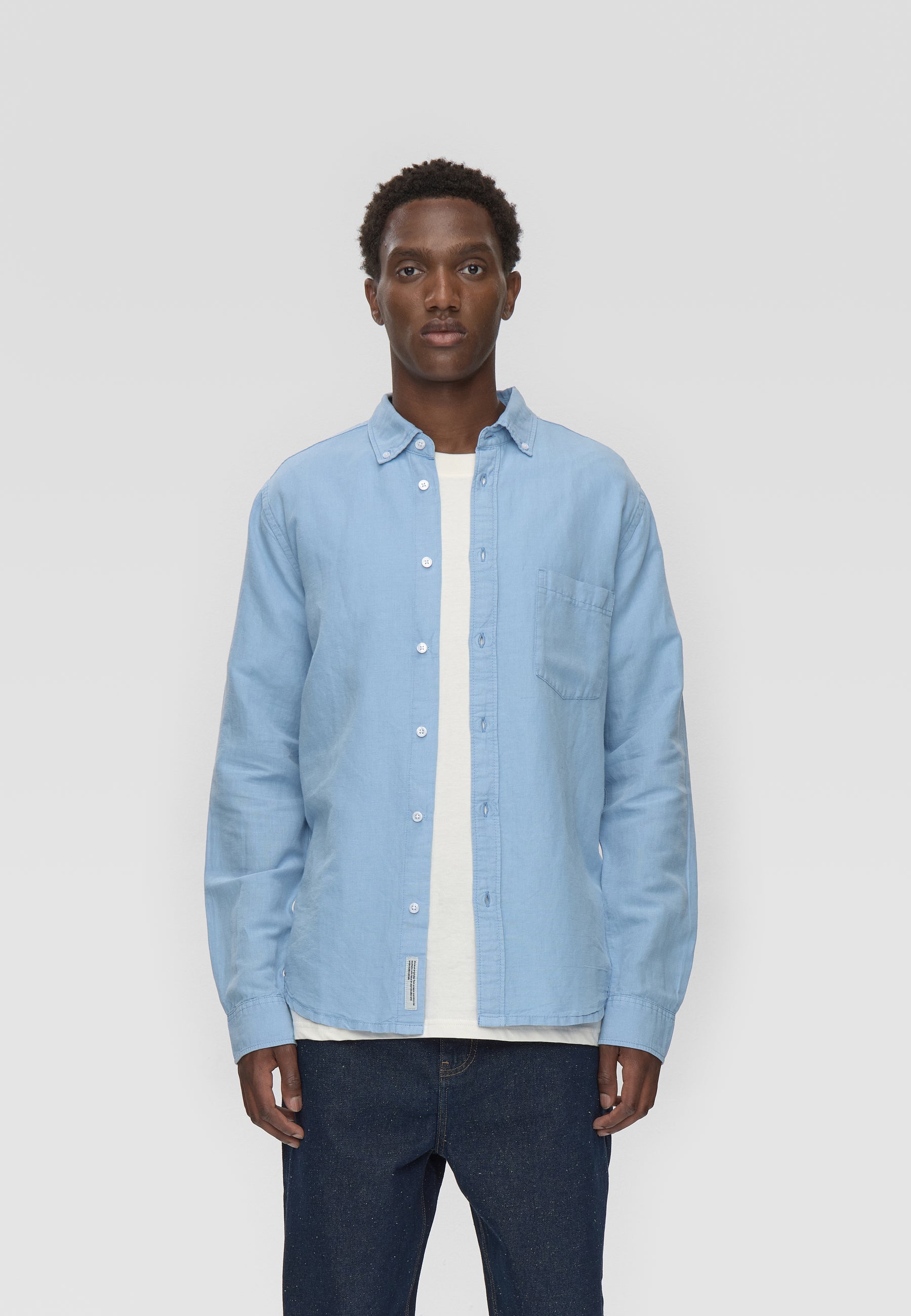 Reg ls shirt 4576 - Cashmere Blue