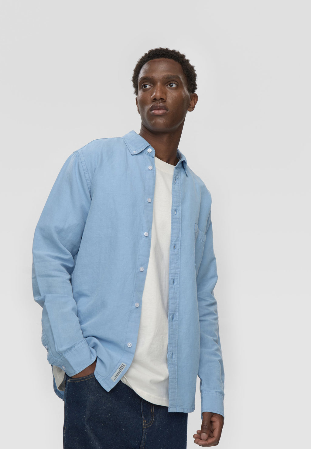 Reg ls shirt 4576 - Cashmere Blue