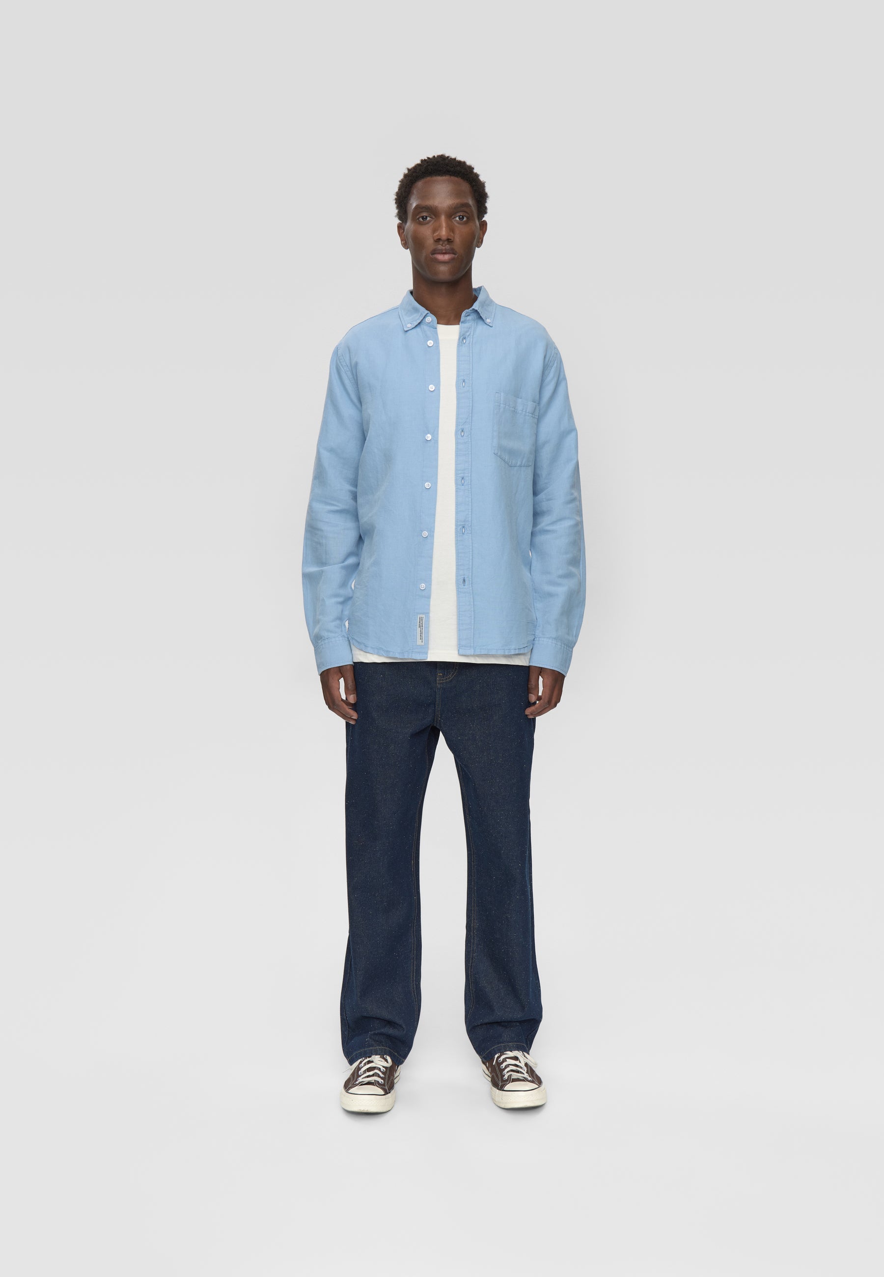 Reg ls shirt 4576 - Cashmere Blue