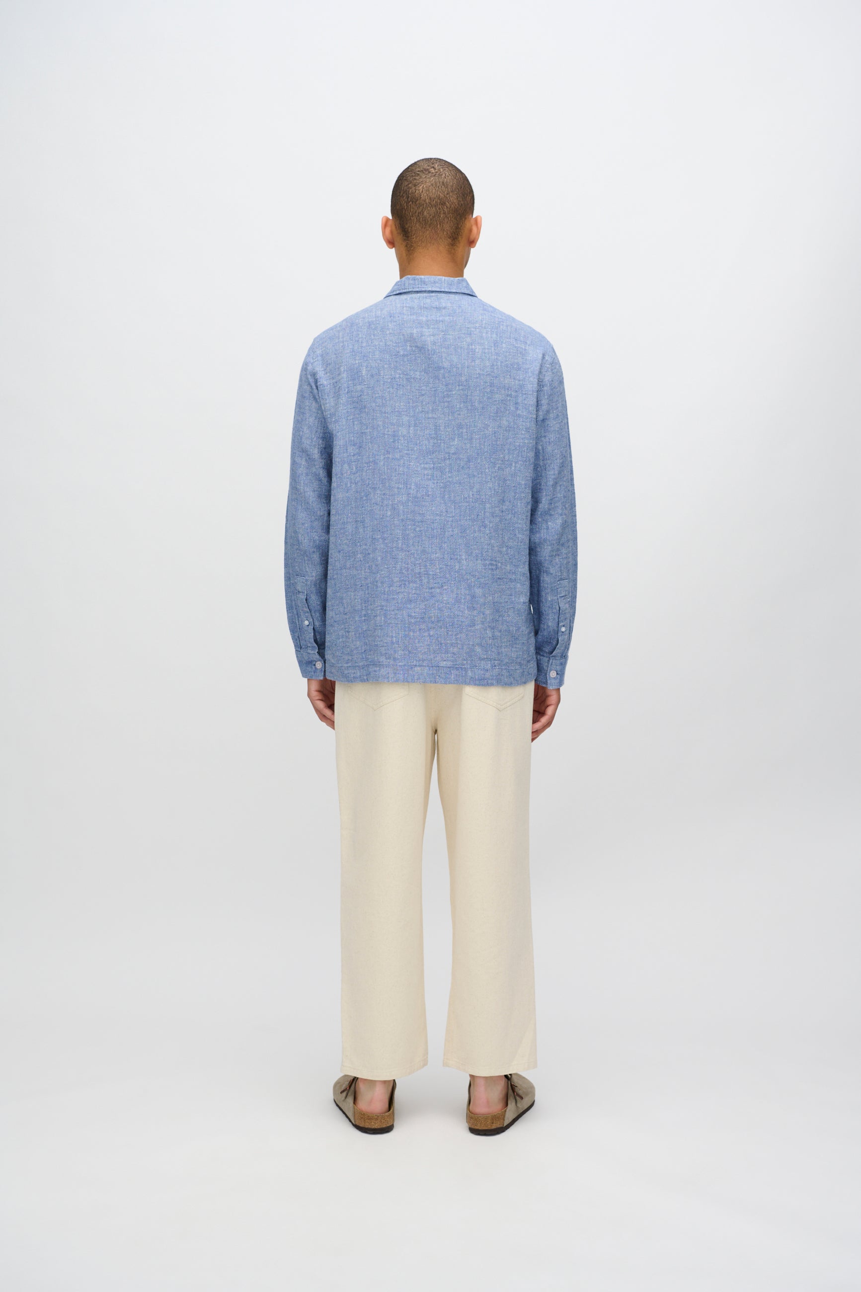 Francis long sleeved shirt in linen blend 4236 - Angel Falls