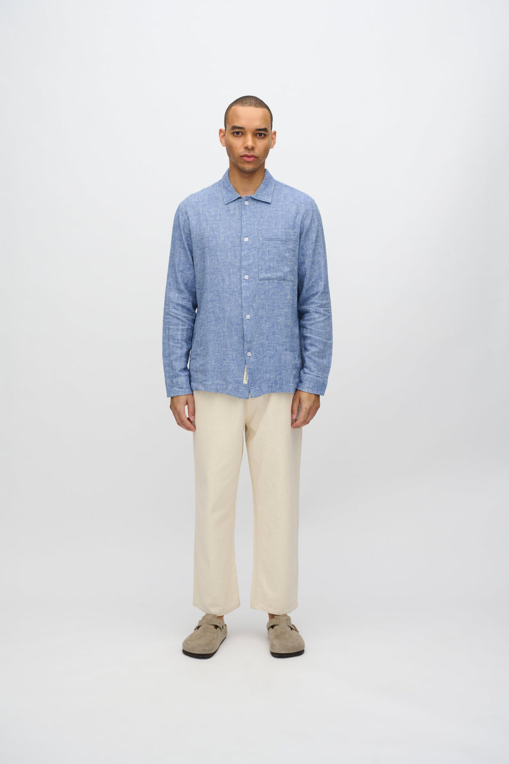 Long sleeved shirt in linen blend 4236 - Angel Falls