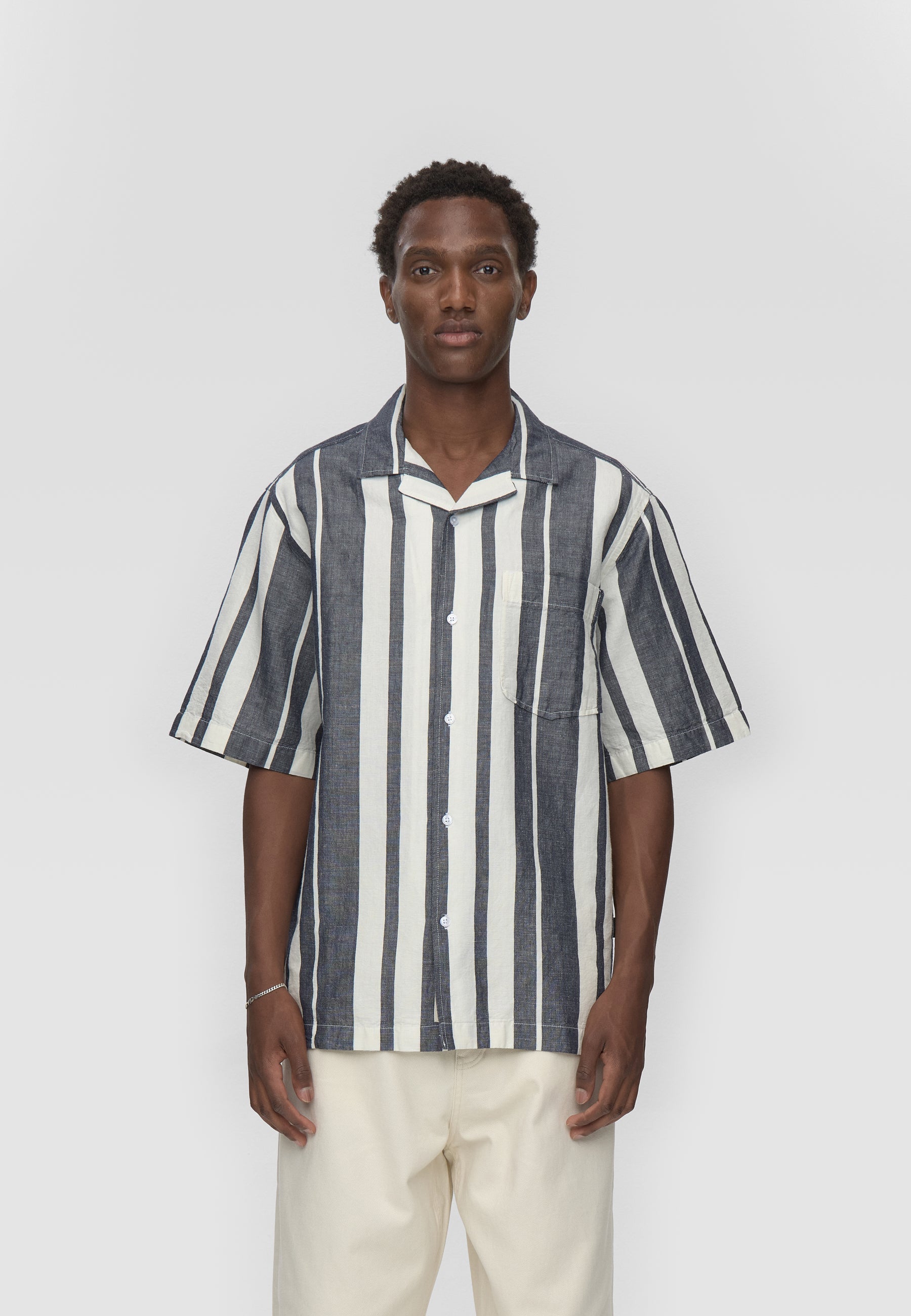Hayden reg ss striped shirt 4577 - Sky Captain