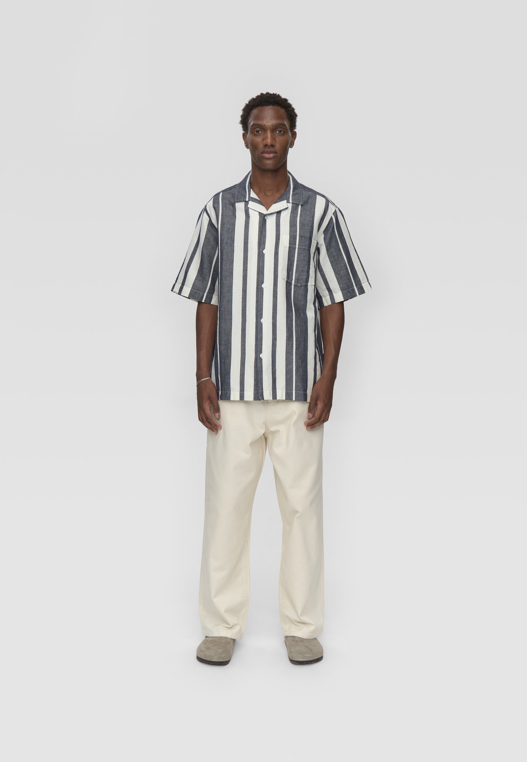 Hayden reg ss striped shirt 4577 - Sky Captain