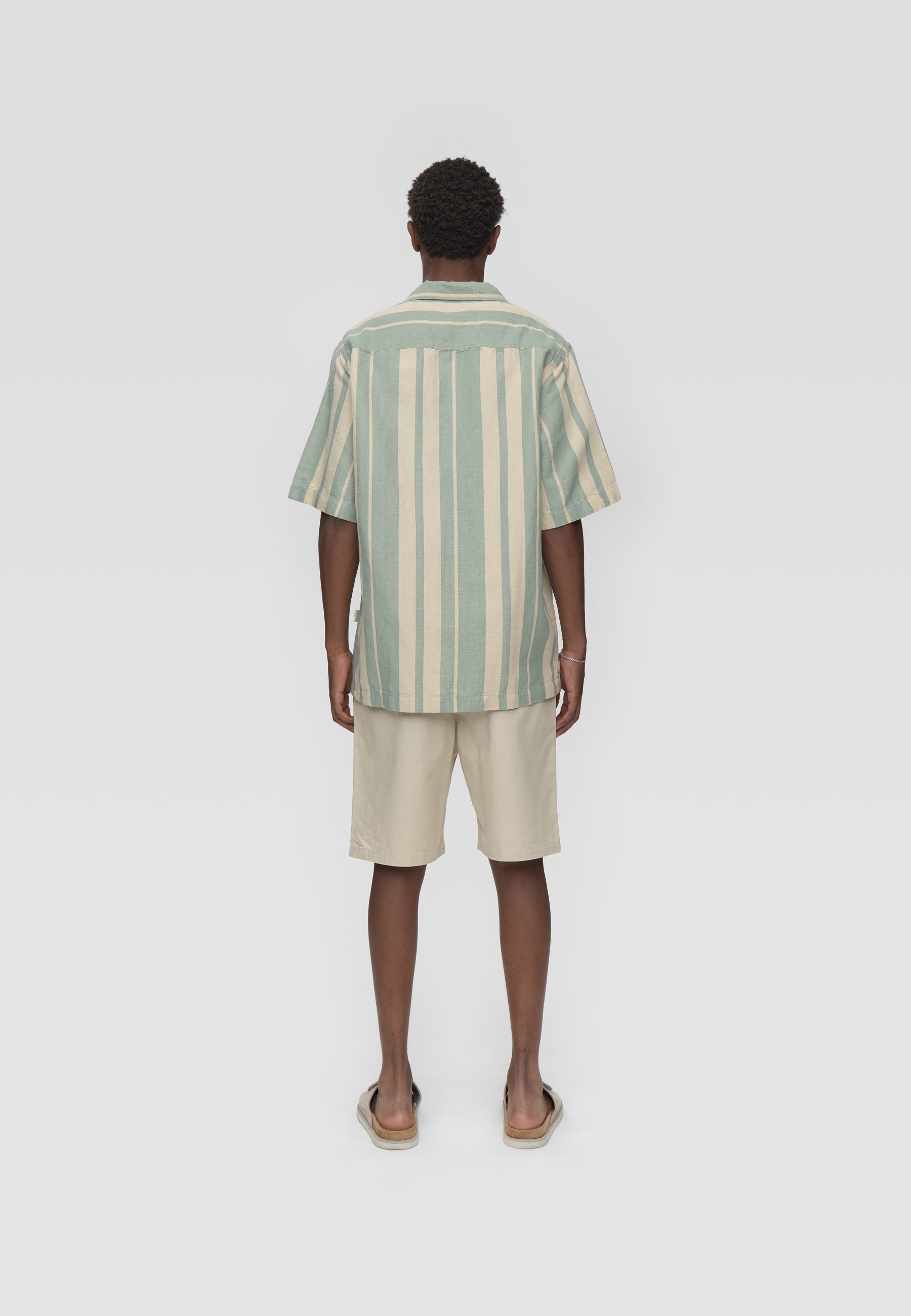 Hayden reg ss striped shirt 4577 - Chinois green