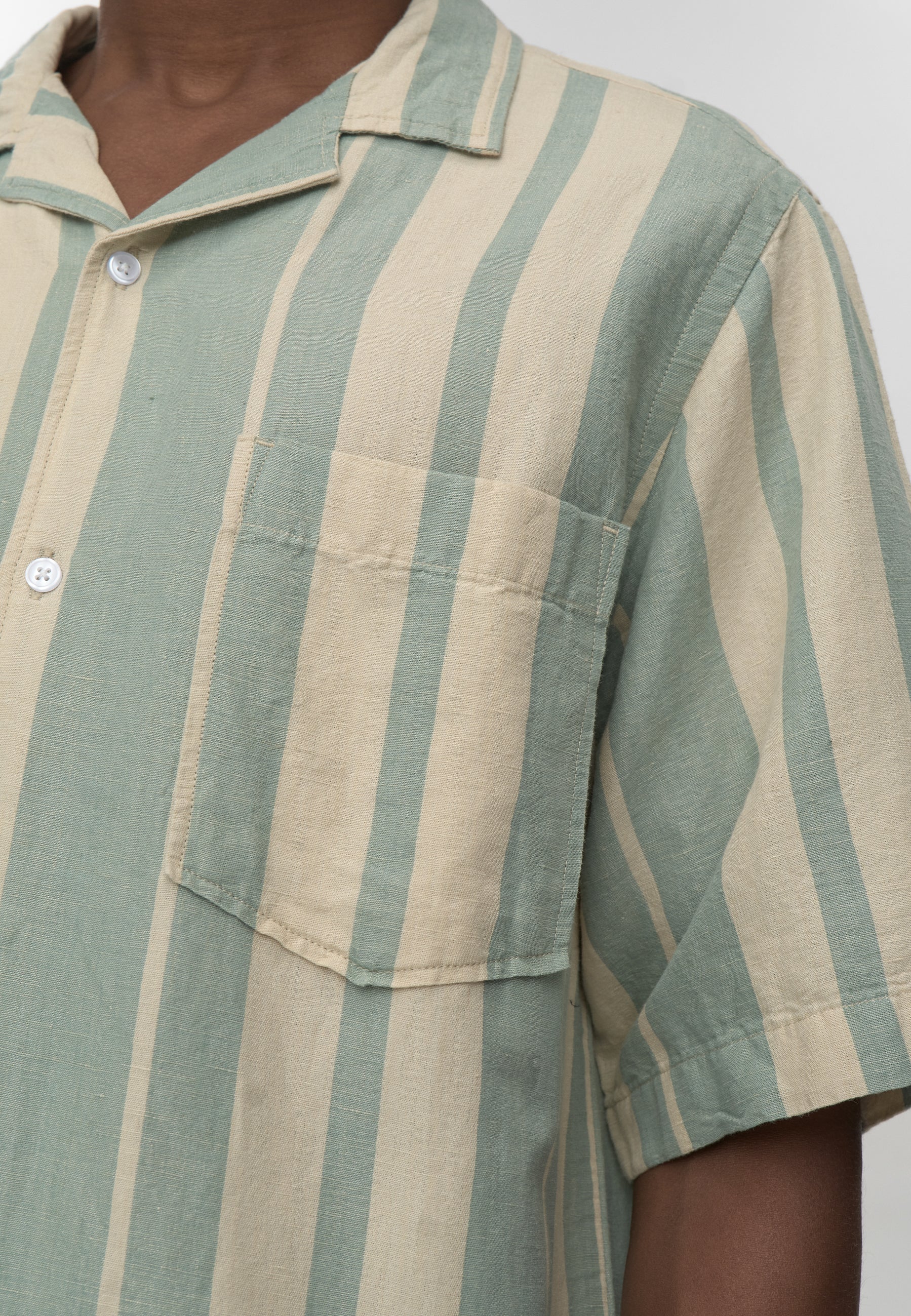 Hayden reg ss striped shirt 4577 - Chinois green