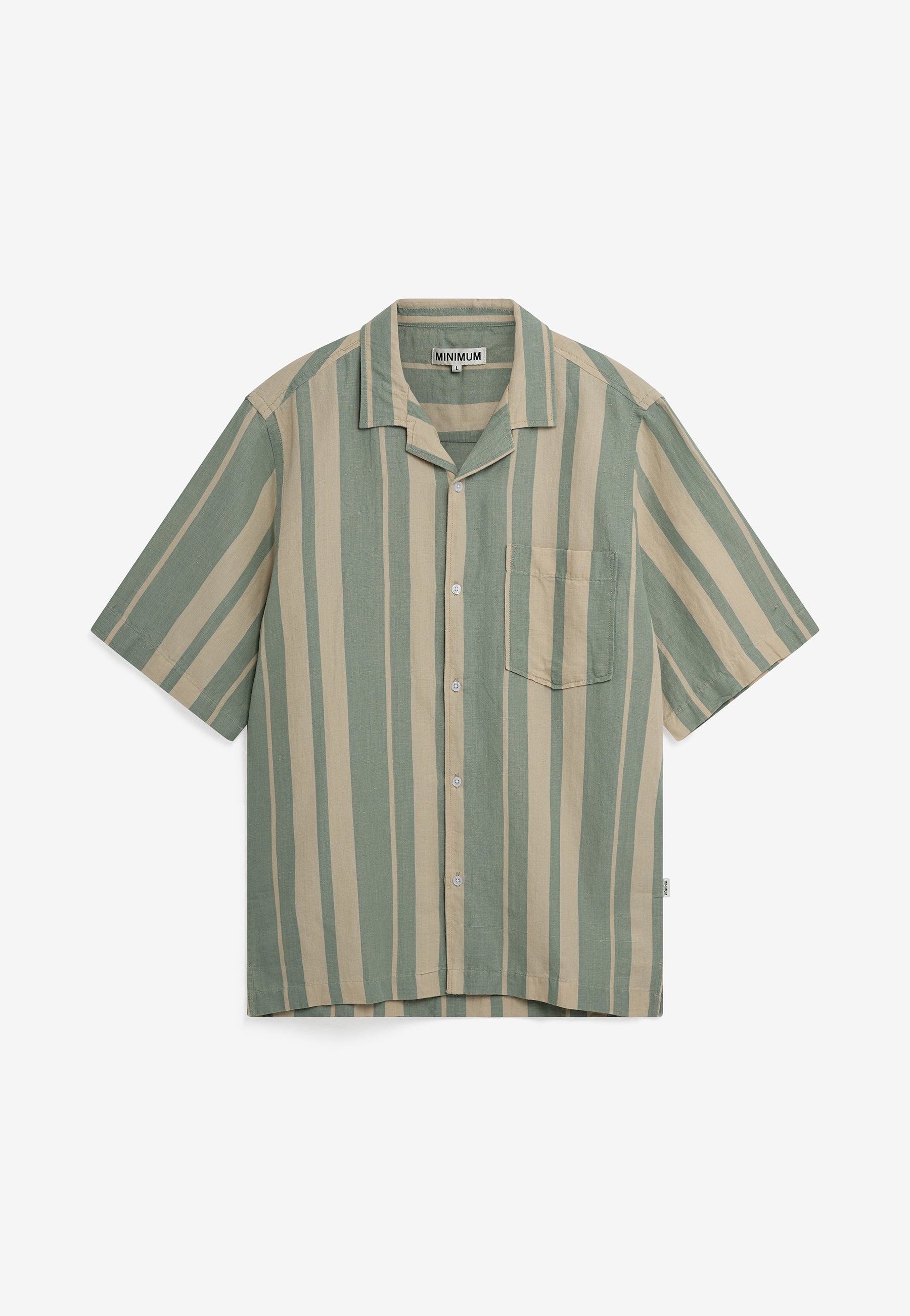 Hayden reg ss striped shirt 4577 - Chinois green