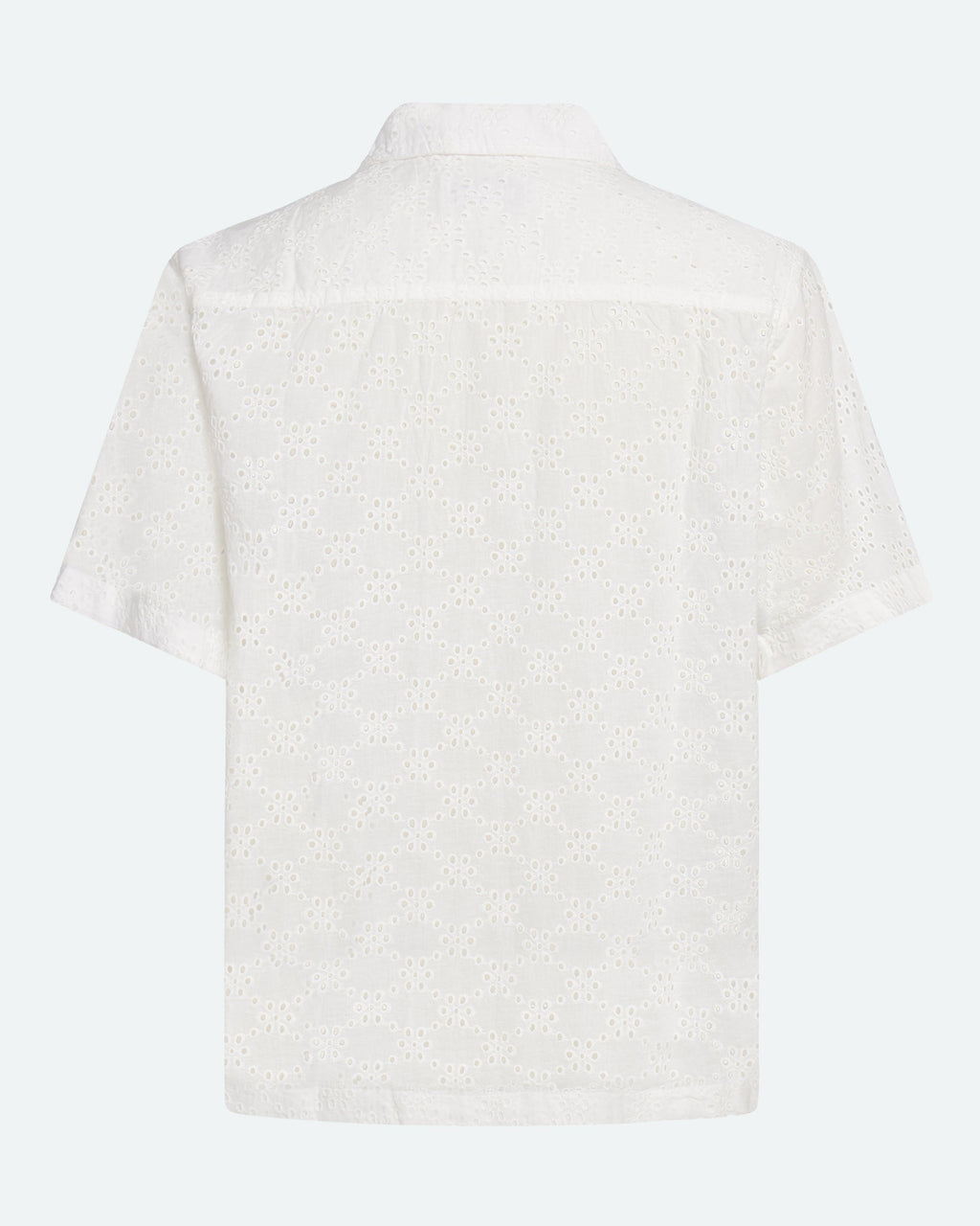 Relaxed short sleeved shirt in broderie anglaise 4295 - Coco Milk