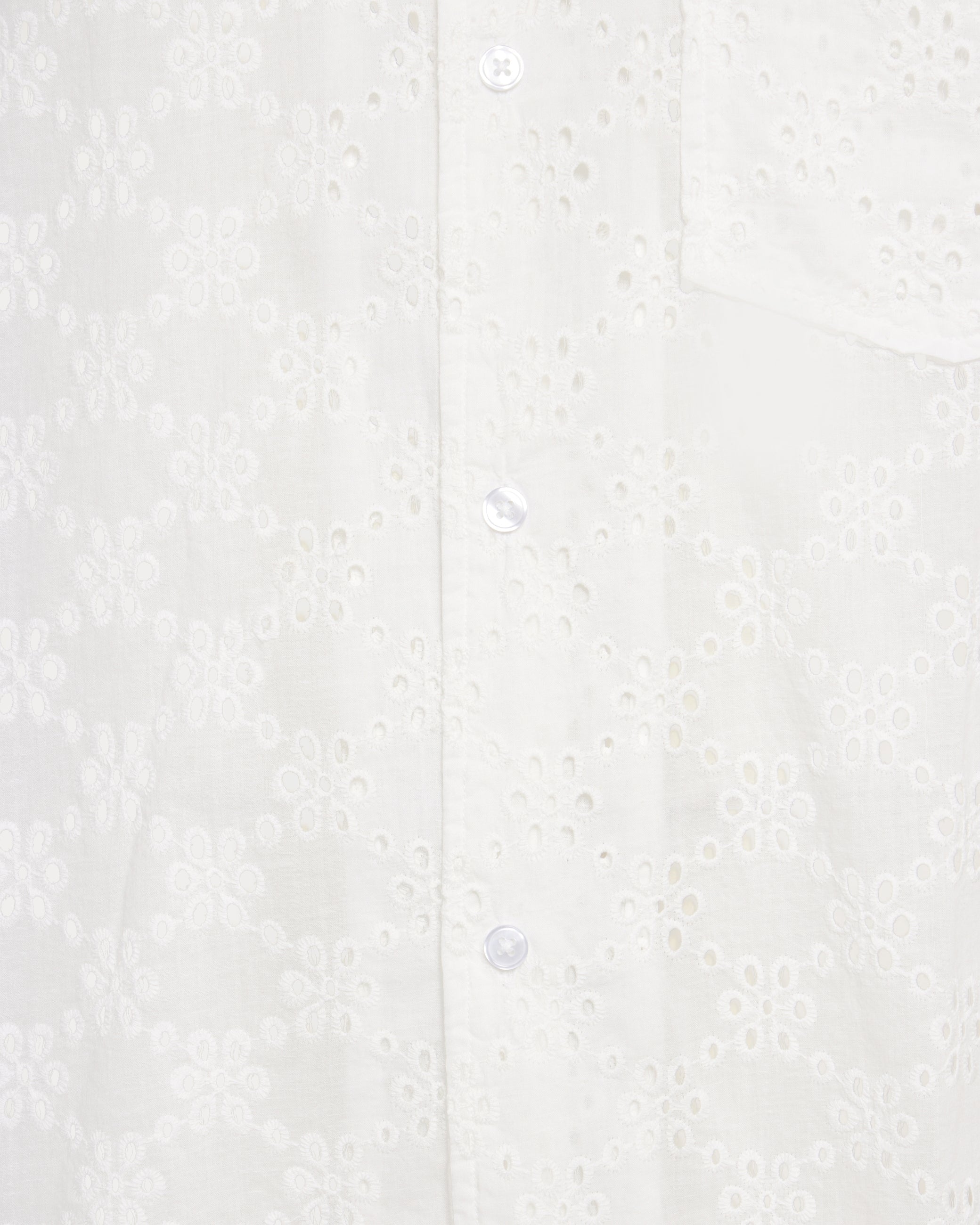 Relaxed short sleeved shirt in broderie anglaise 4295 - Coco Milk