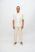 Relaxed short sleeved shirt in broderie anglaise 4295 - Coco Milk