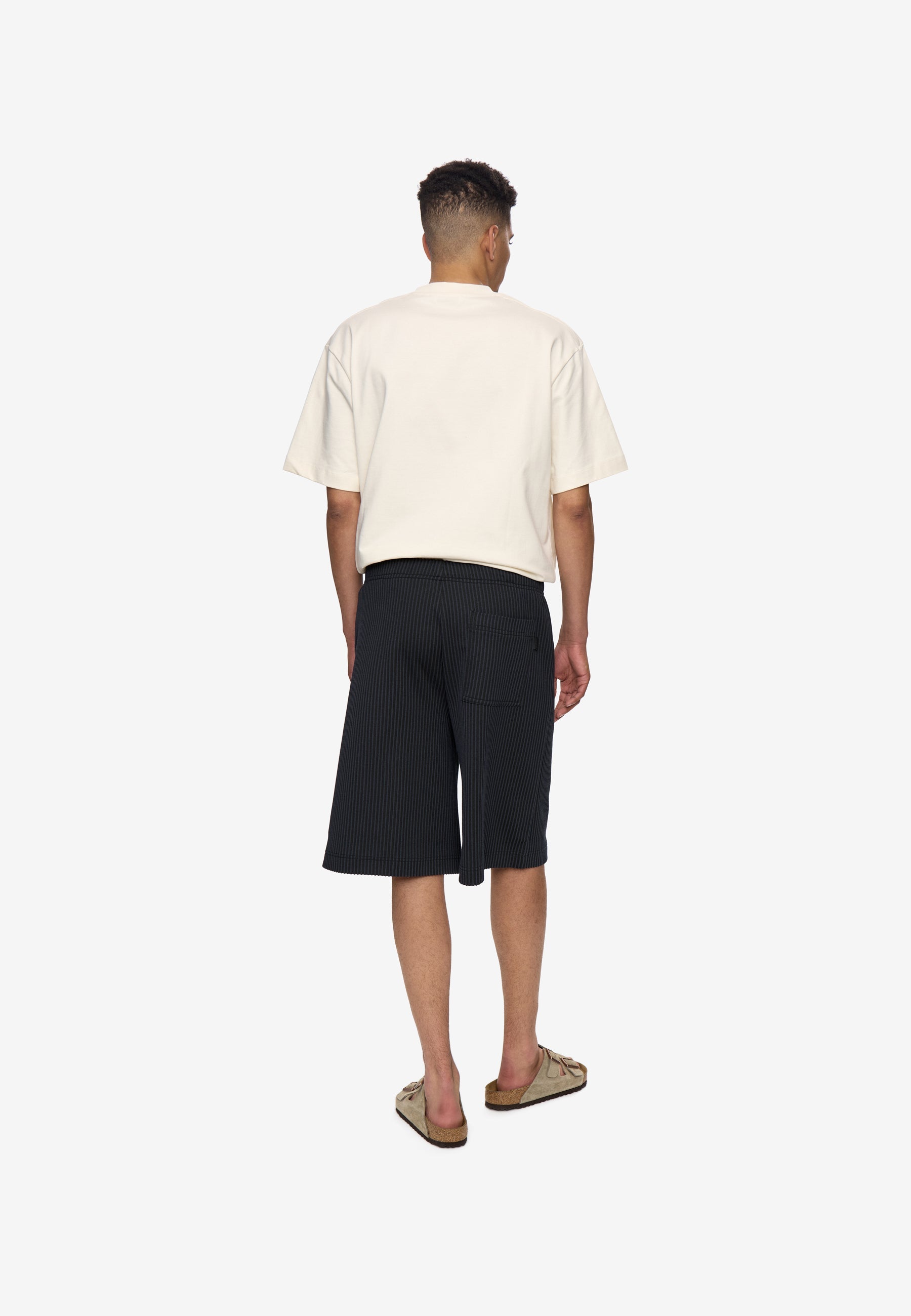 Wde striped shorts 4558 - Black