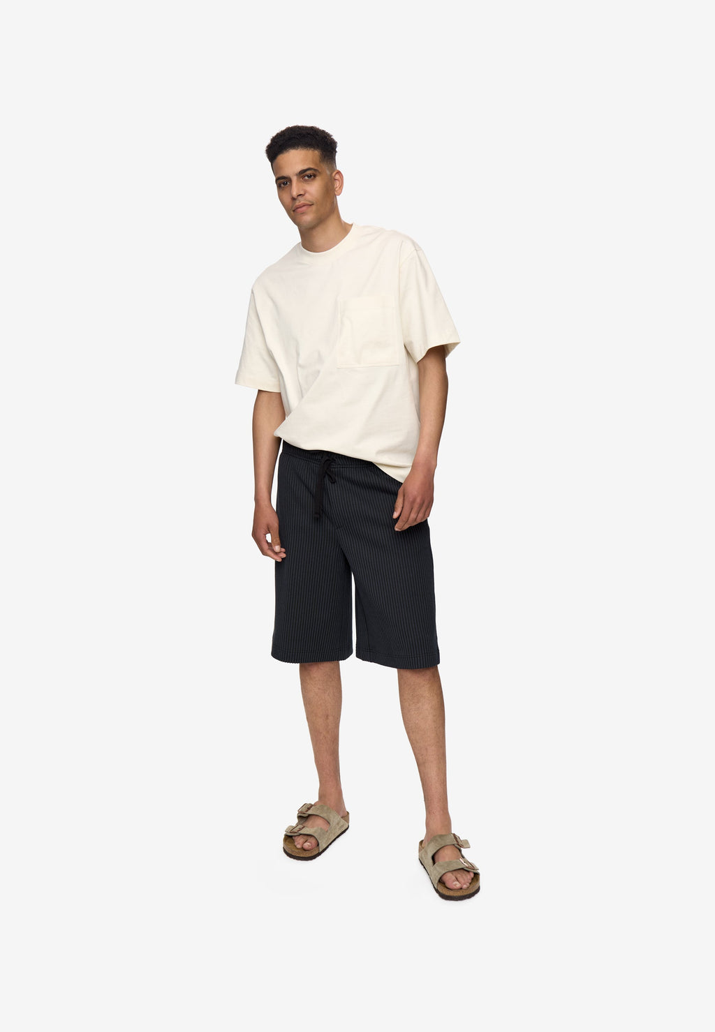 Wde striped shorts 4558 - Black
