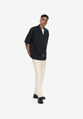 Keaton ovz ss striped shirt 4558 - Black