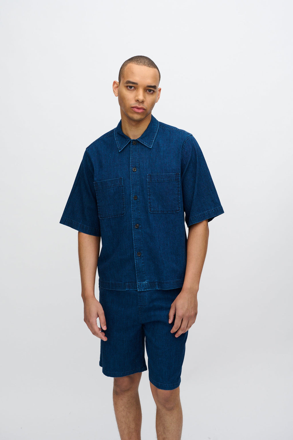 Chemise à manches courtes en mélange de lin - Sky Captain