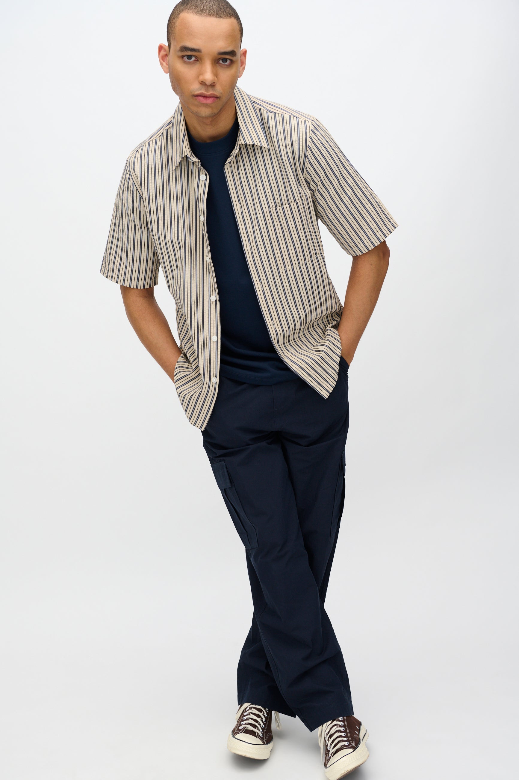 Nash short sleeved striped shirt 4242 - Hay