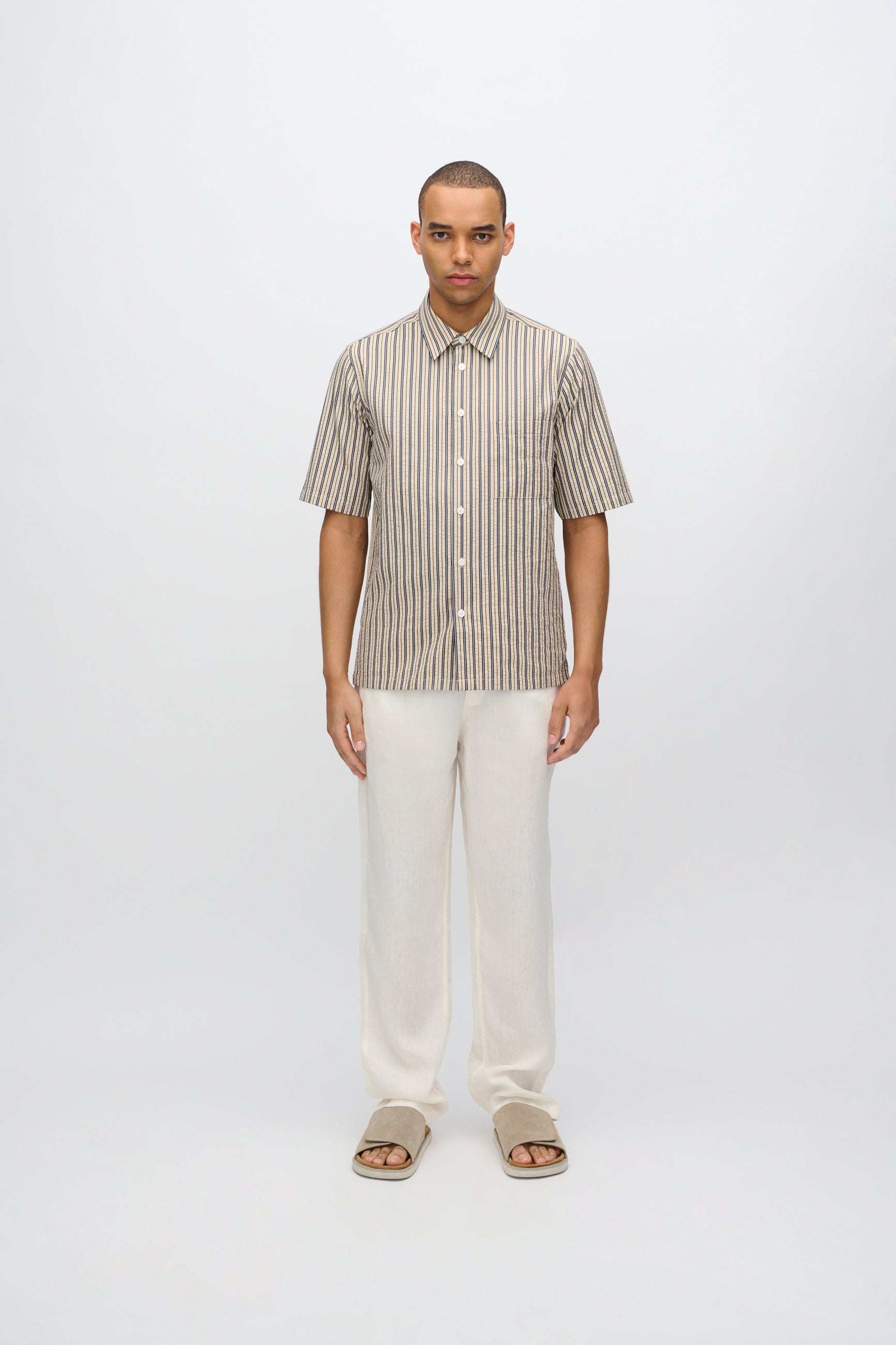 Nash short sleeved striped shirt 4242 - Hay