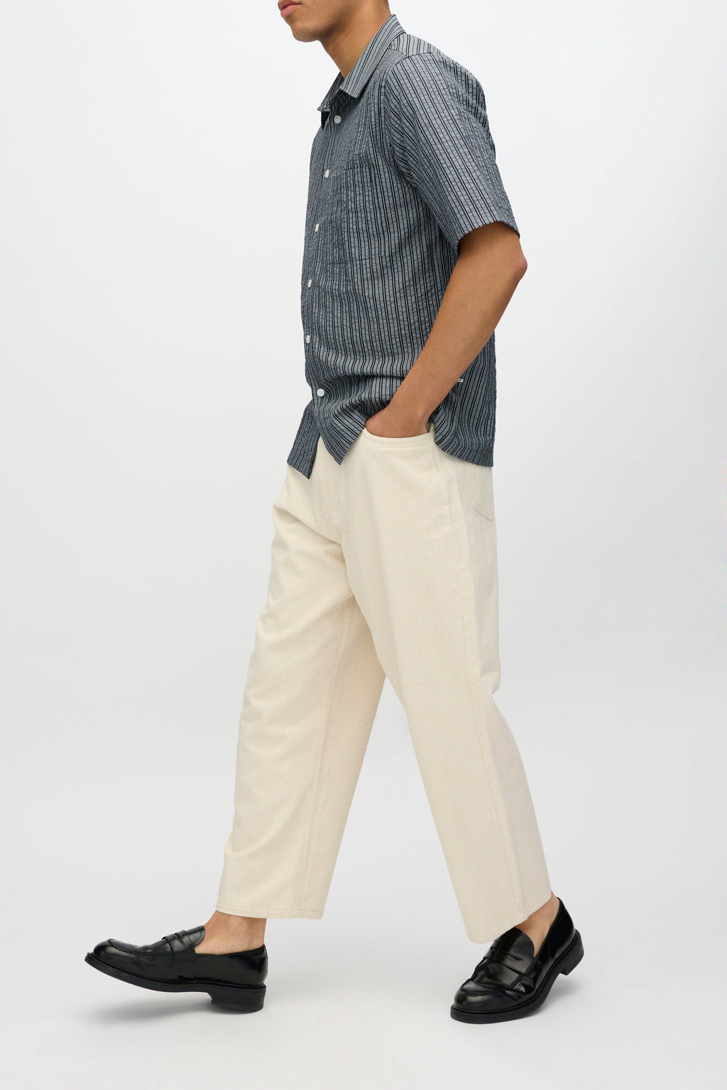Nash short sleeved striped shirt 4242 - Black