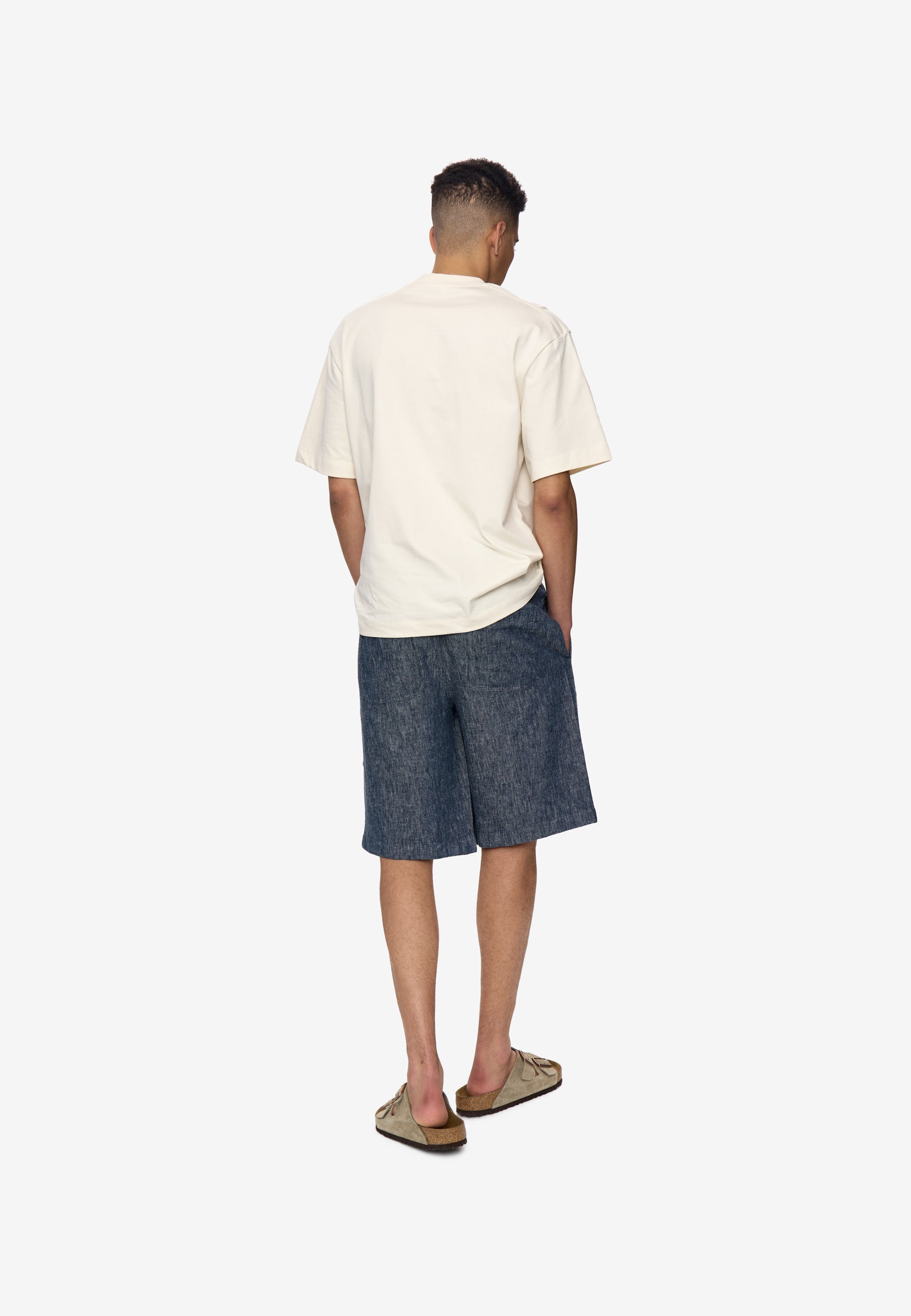 Raylan linen denim shorts 4128 - Sky Captain