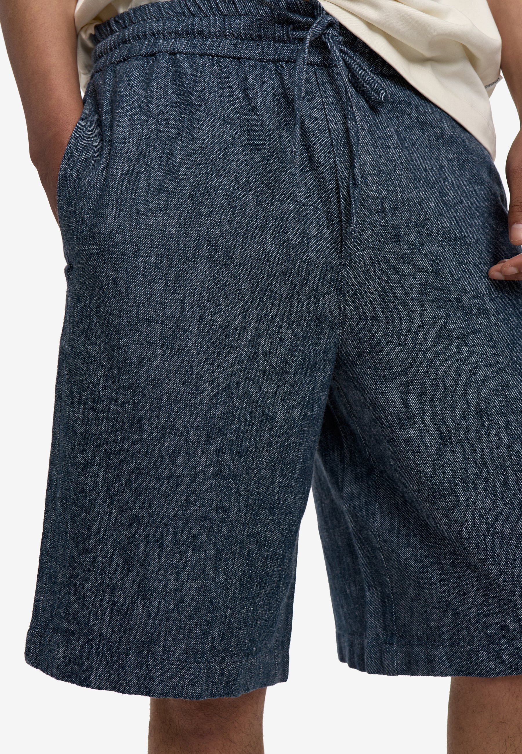 Raylan linen denim shorts 4128 - Sky Captain
