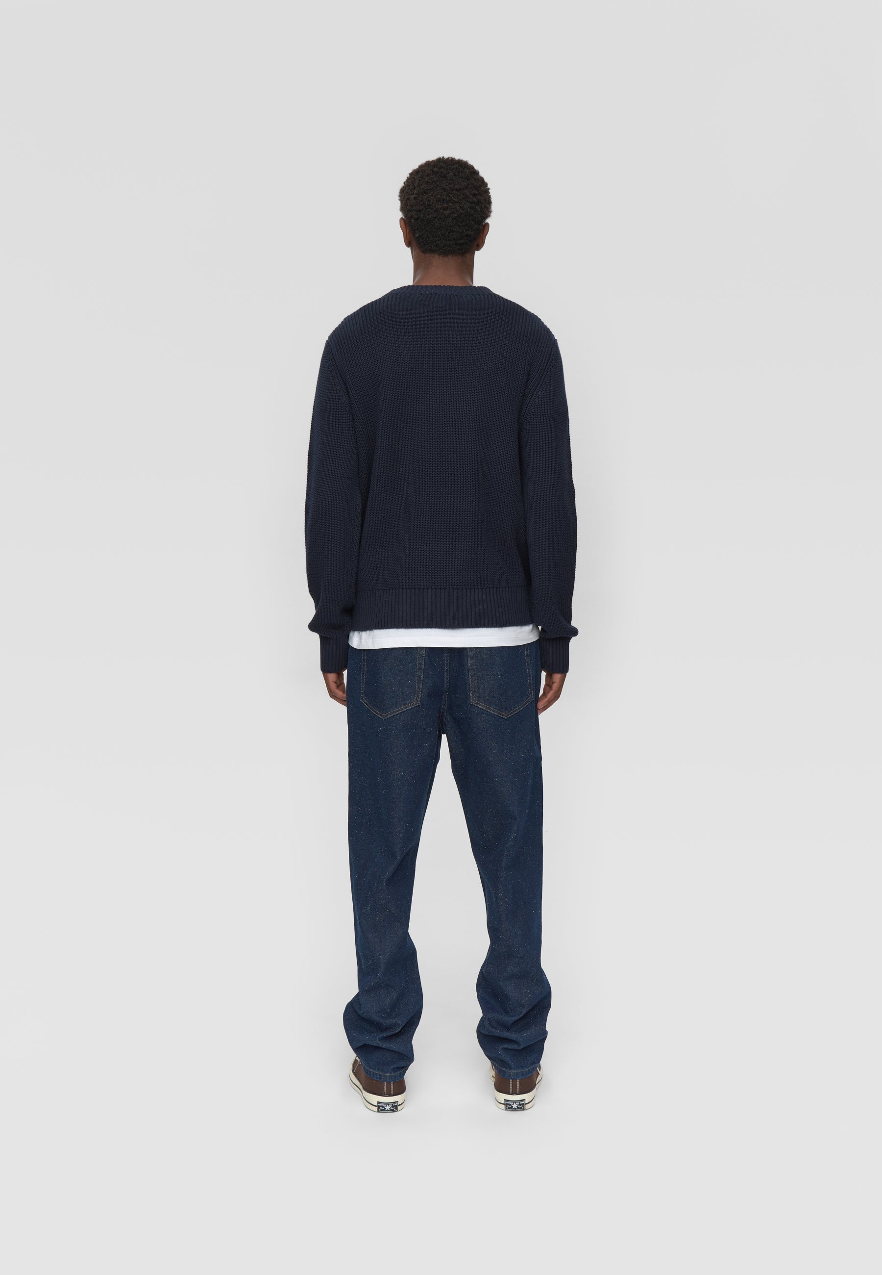 Rob basic knit sweater G006 GOTS - Sky Captain