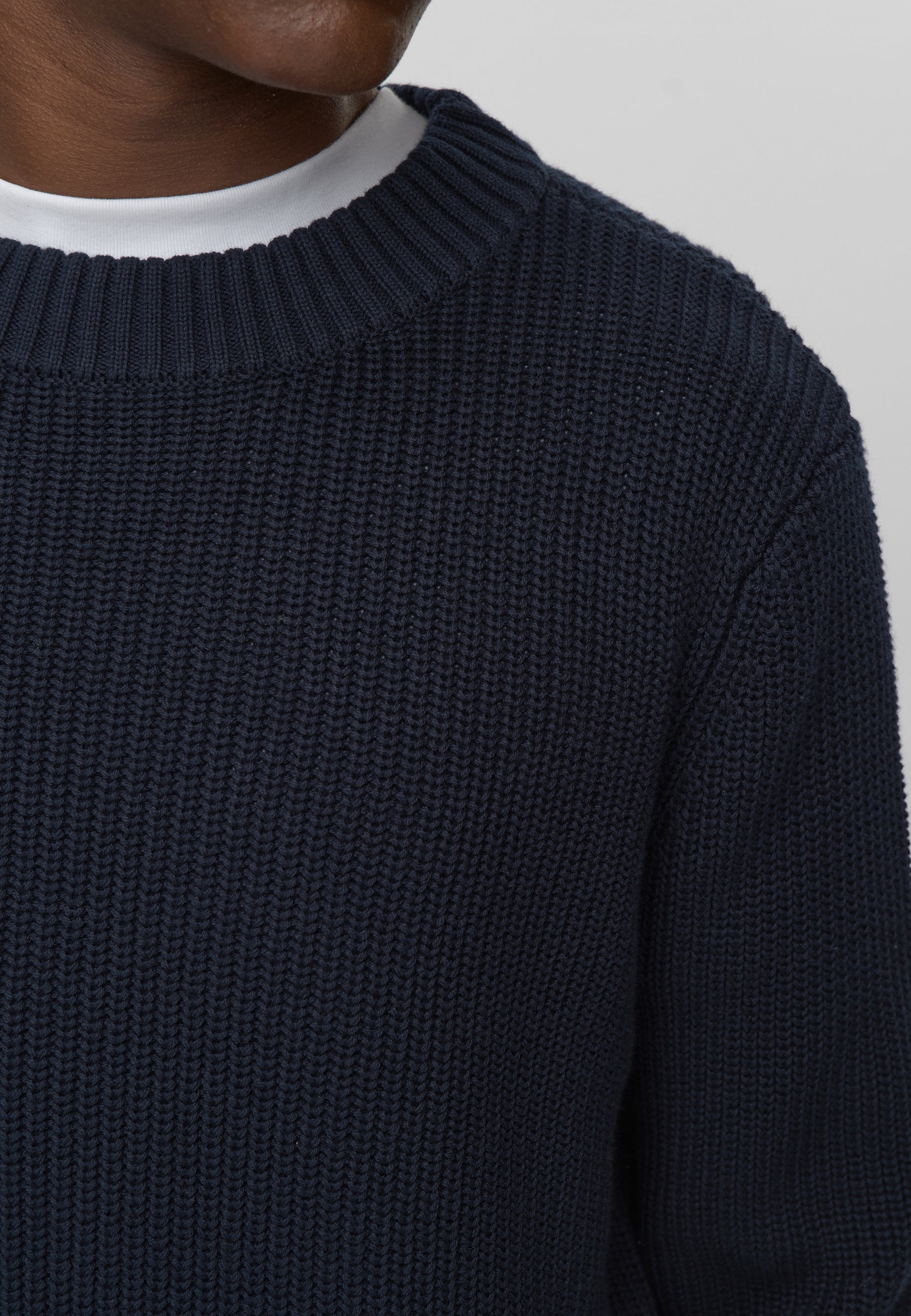Rob basic knit sweater G006 GOTS - Sky Captain