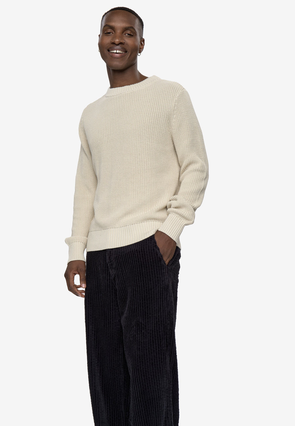 Rob basic knit sweater G006 GOTS - Pelican