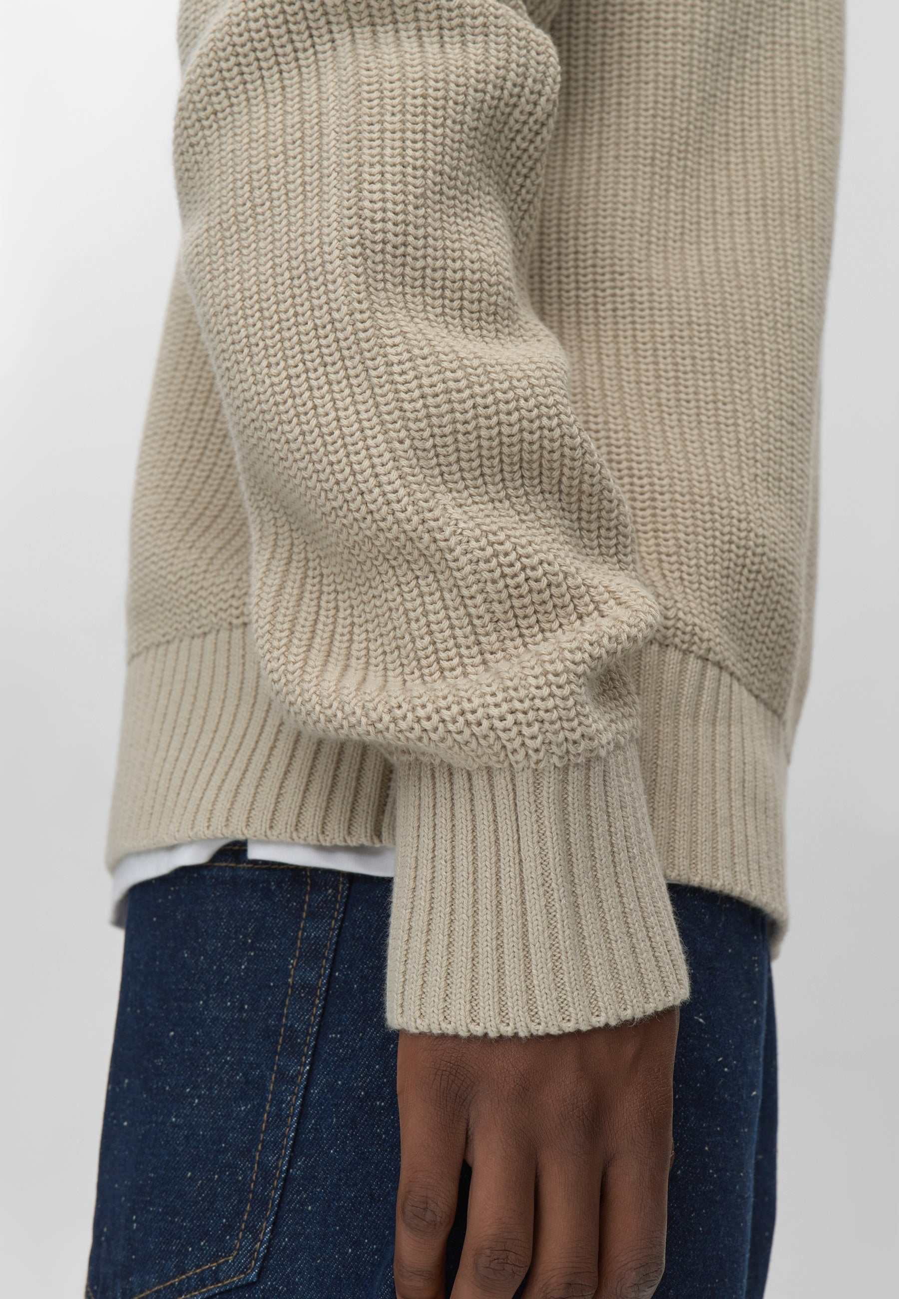 Rob basic knit sweater G006 GOTS - Pelican