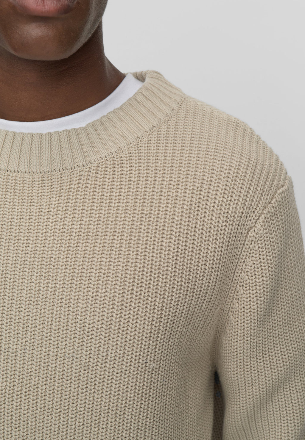 Rob basic knit sweater G006 GOTS - Pelican