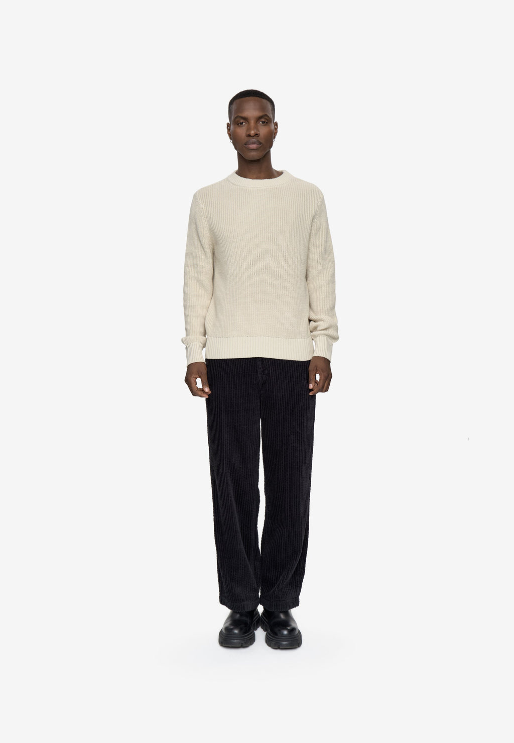 Rob basic knit sweater G006 GOTS - Pelican