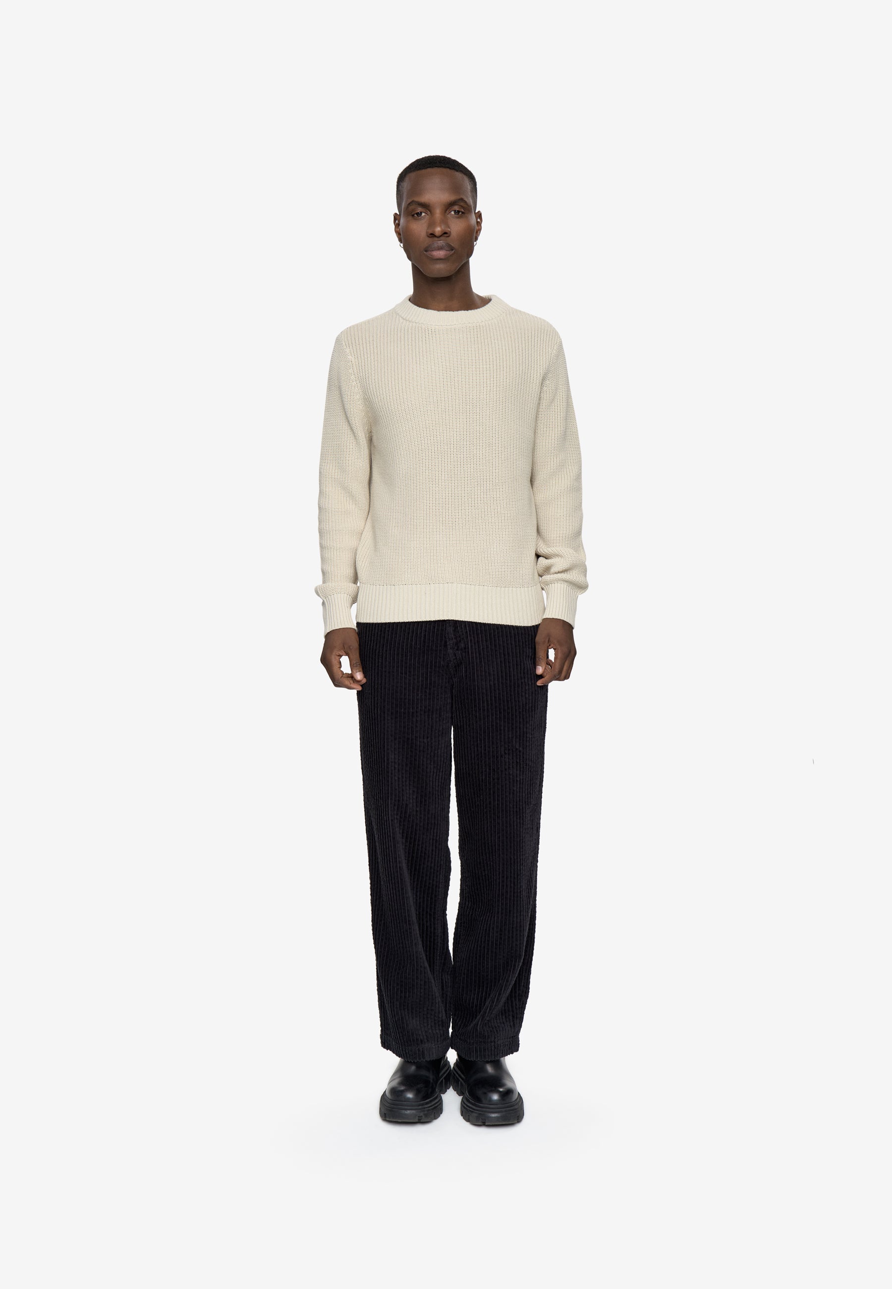 Rob basic knit sweater G006 GOTS - Pelican