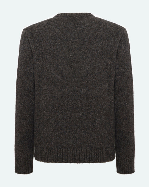 Pull mérinos maille fine - Gris chiné foncé