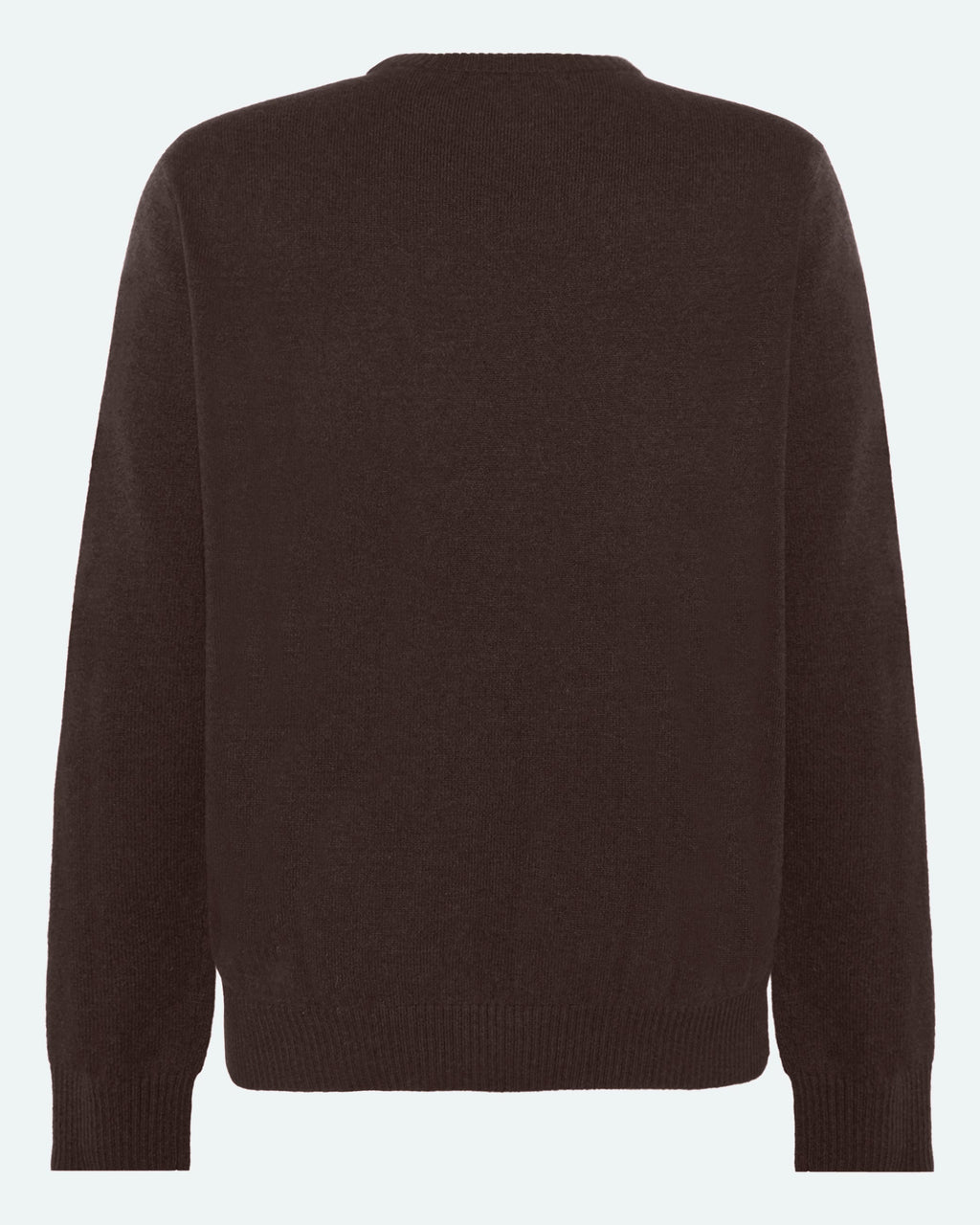 Pull col rond en laine mélangée - Marron cachet