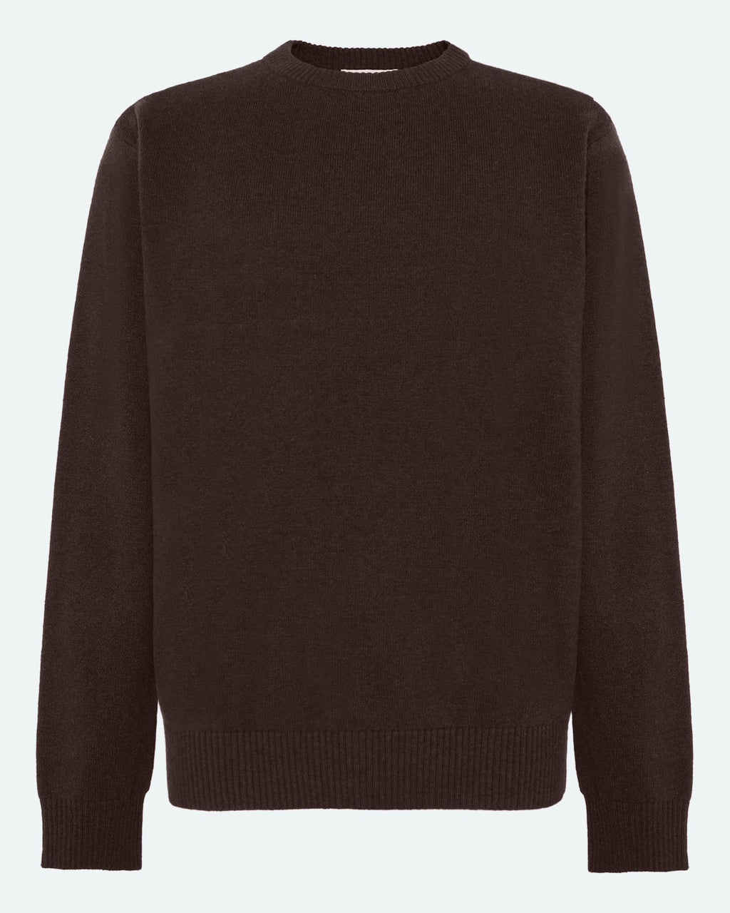 Pull col rond en laine mélangée - Marron cachet