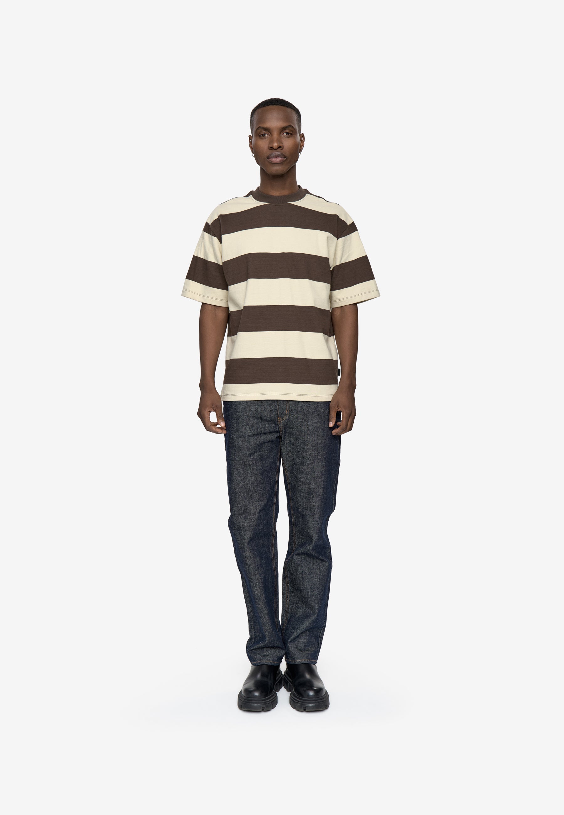 Terry rls YD strp ss tee G4607 - Turkish Coffee